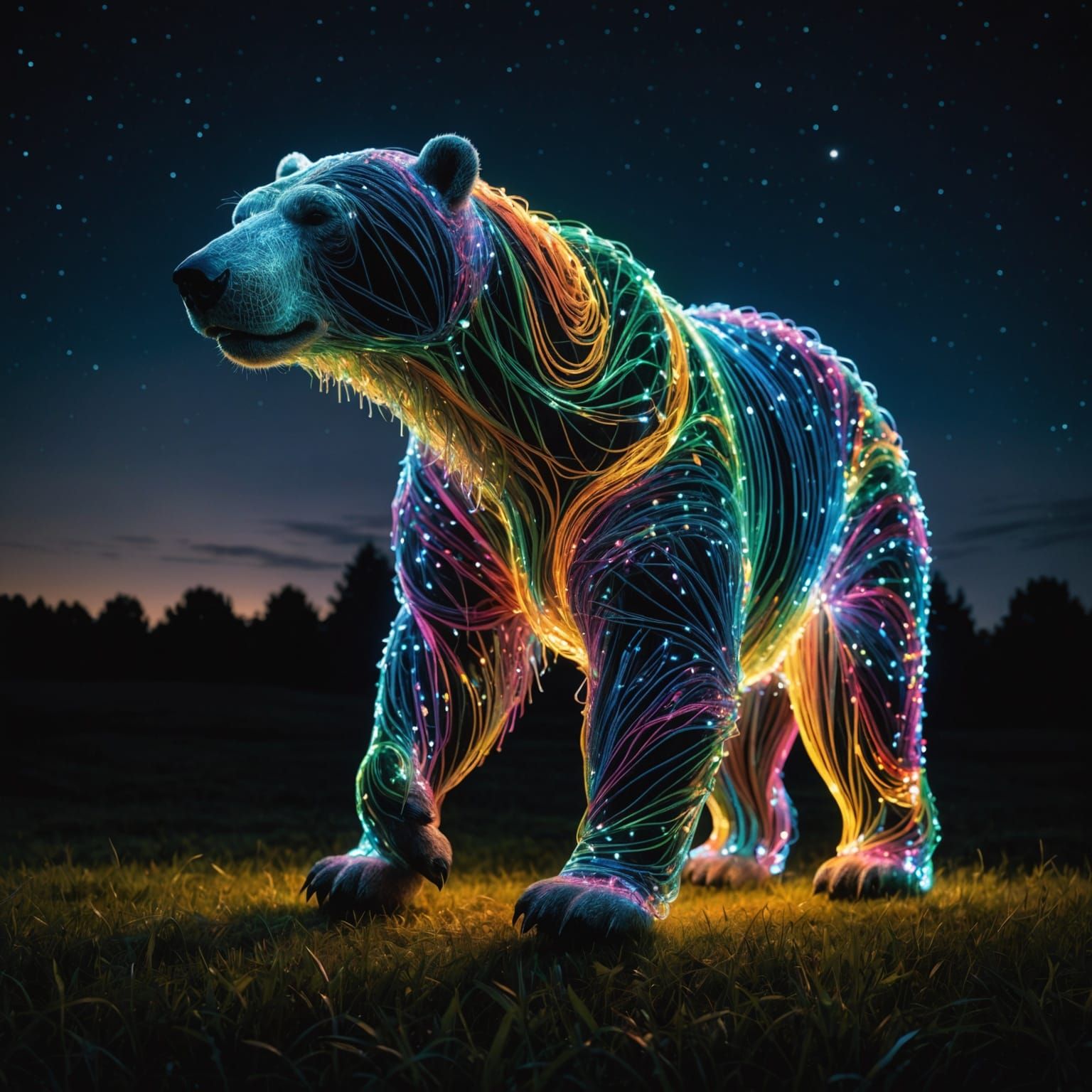 Multicolor Polar Bear  by @P J