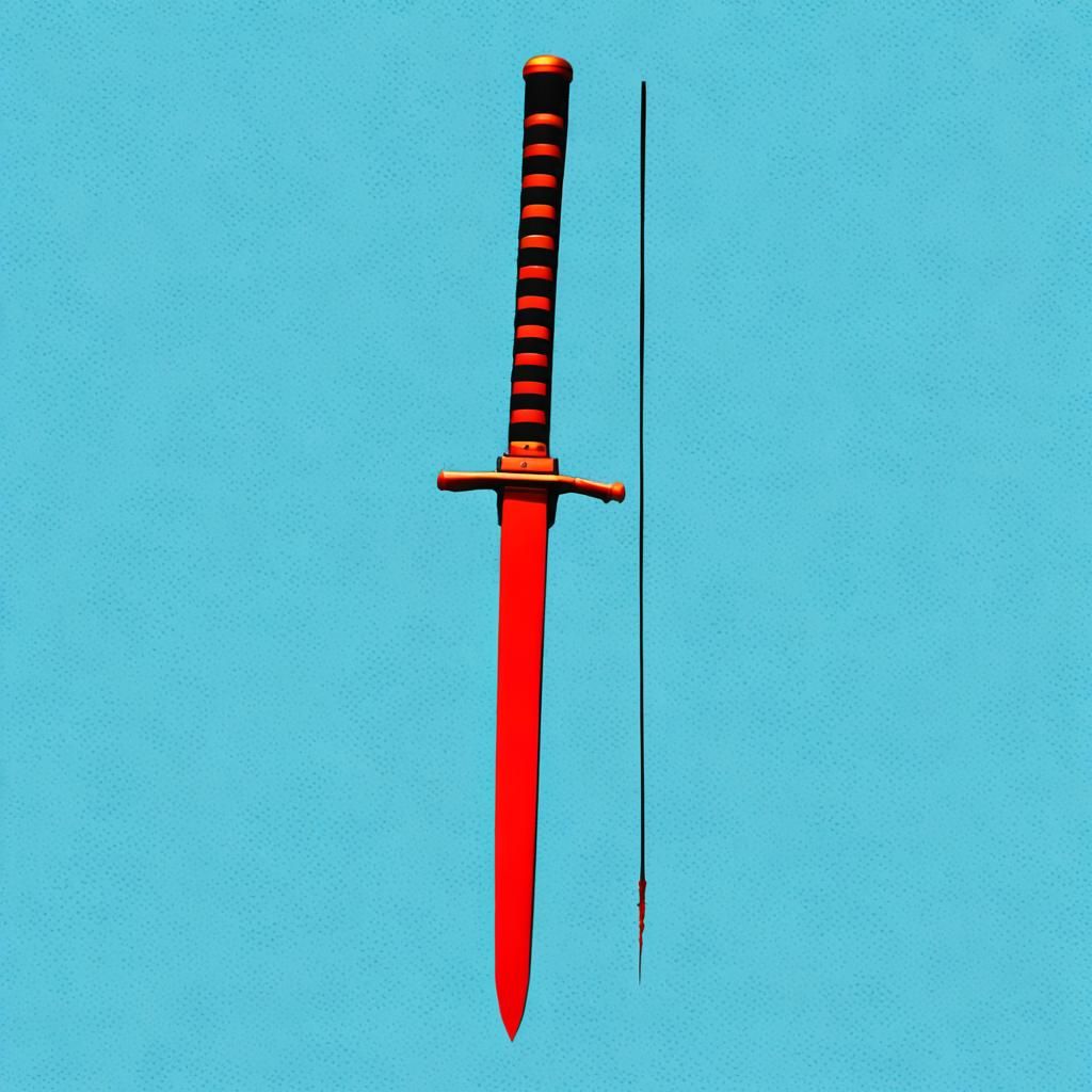 a red katana with retressing