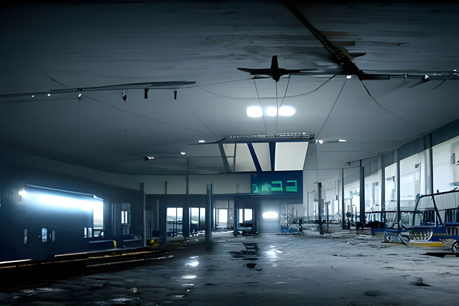 inside a long abandoned airport terminal after hours liminal space ...