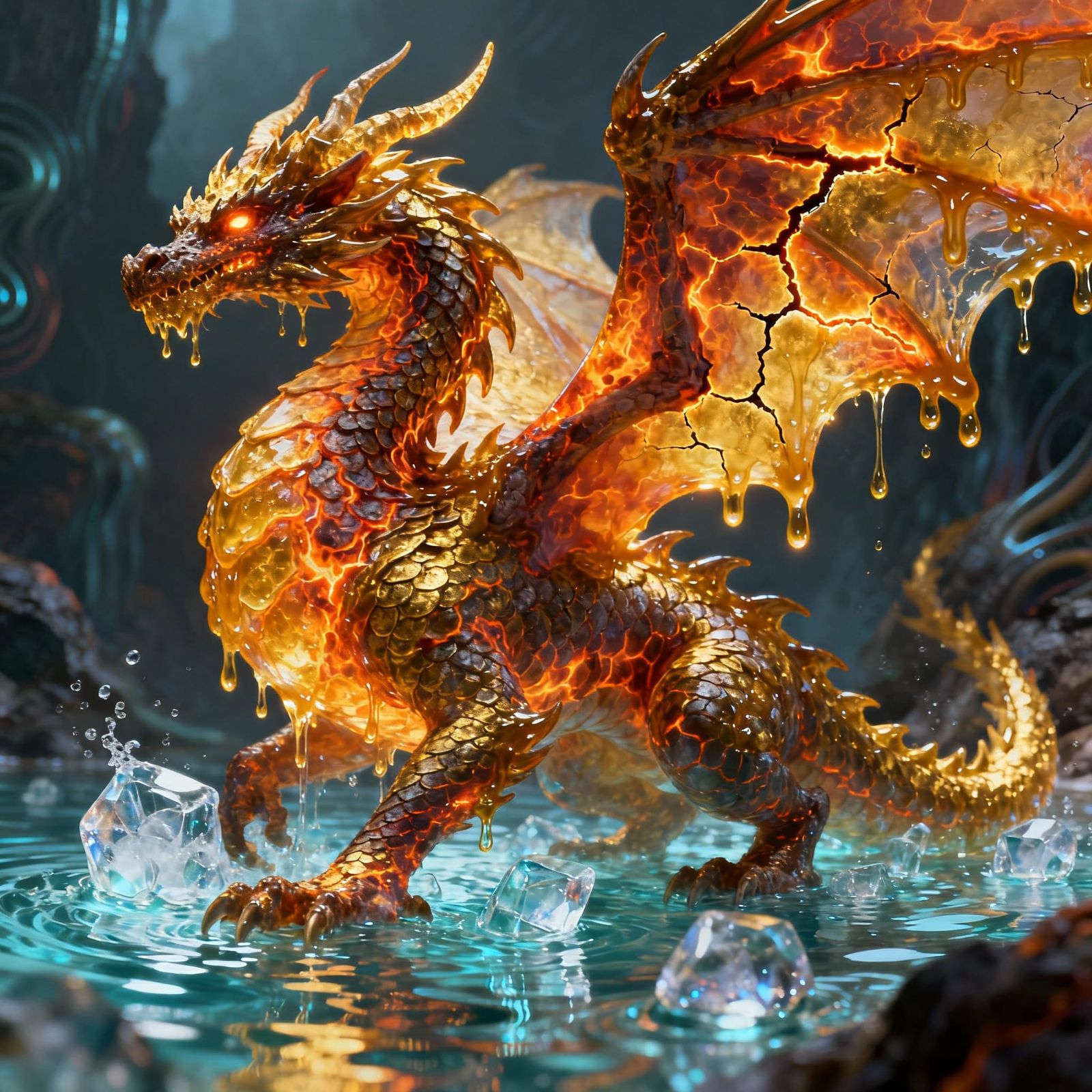 Firey water dragon   by @Majica Alvarez Sanchez