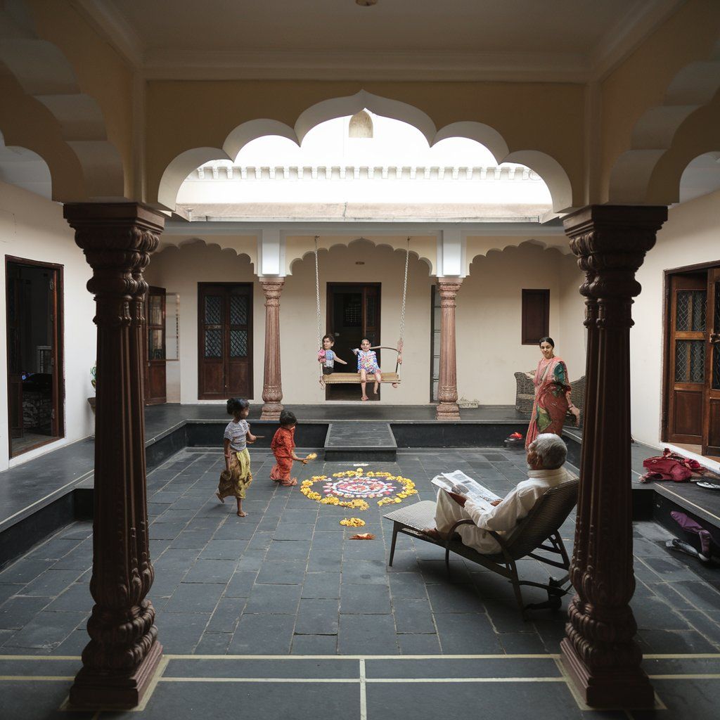 A house with a central courtyard