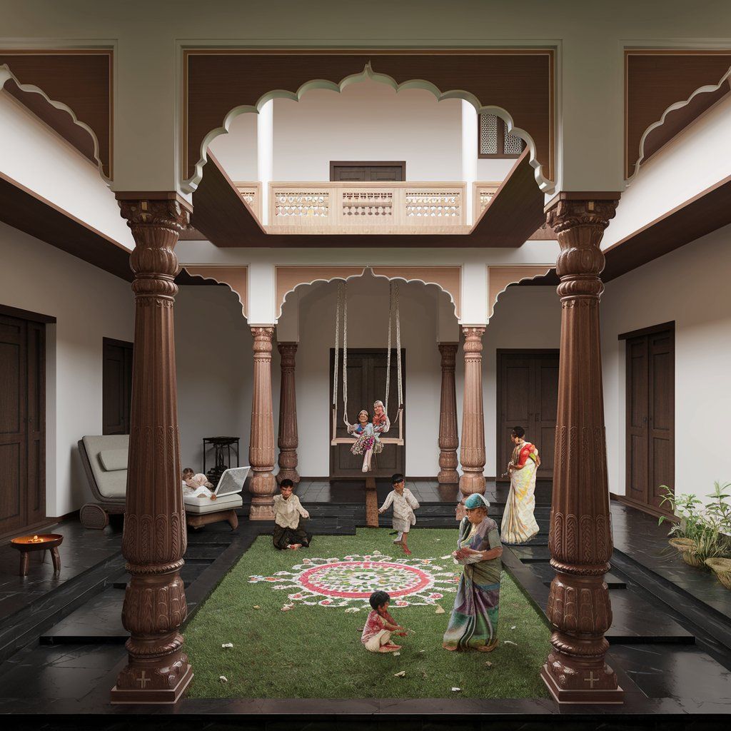 A house with a central courtyard