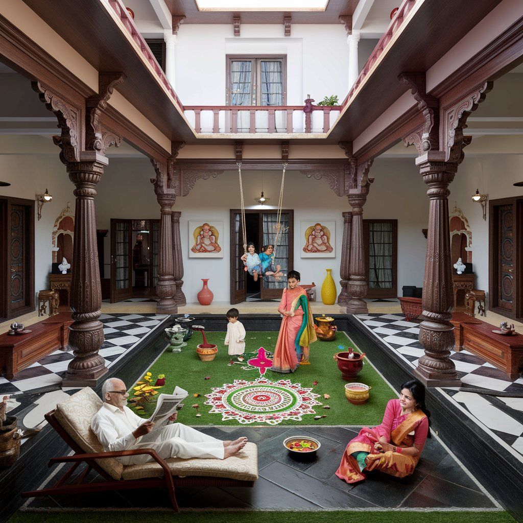 A house with a central courtyard