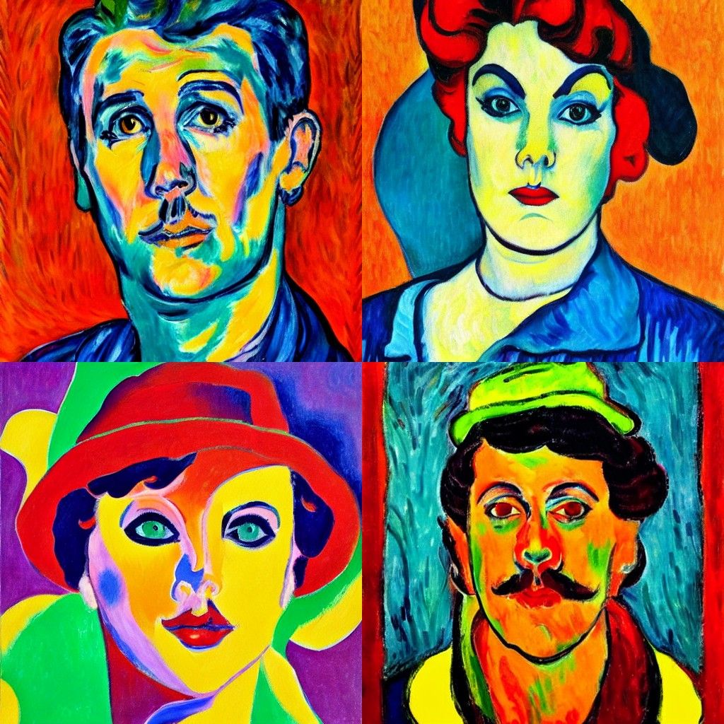 A portrait in the style of Fauvism