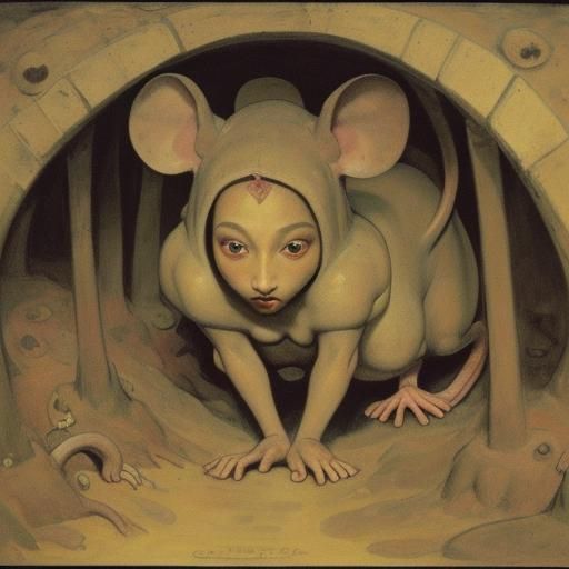 An underground mouse runs, and under it the earth trembles, ...