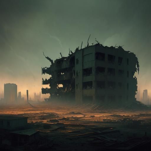 Post-Apocalyptic Wasteland in Neon-Noir Style