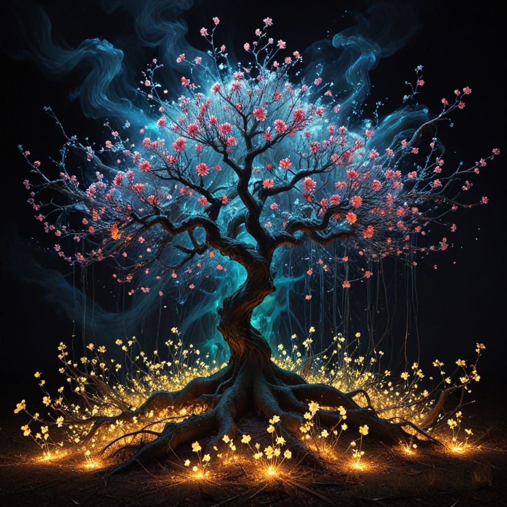 Spectral Blossom Abyss Light Painting   by @Shadow Light