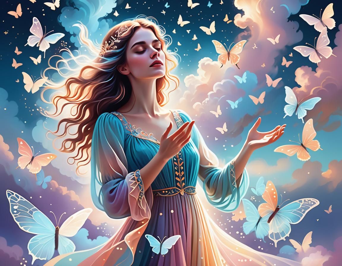 Mystic in Celestial Expanse with Magic