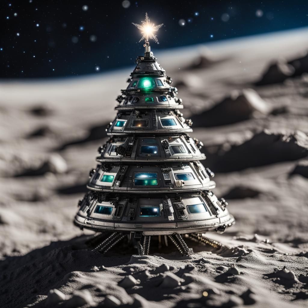 Alien christmas tree on the moon.   by @ELY M