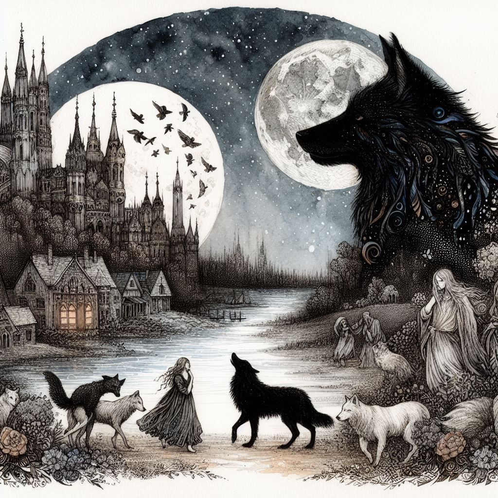 Poème de René Char Lunes et nuit, vous êtes un loup de velours noir, village, sur la veillée de mon amour