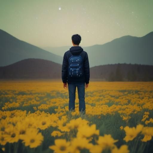 He searches stars in vacant night,
Seeks warmth in colors no...