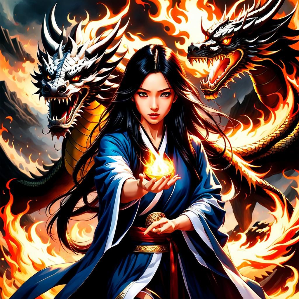 Chinese sorceress  🧙‍♀️🔮 🐲   by @Magdalene