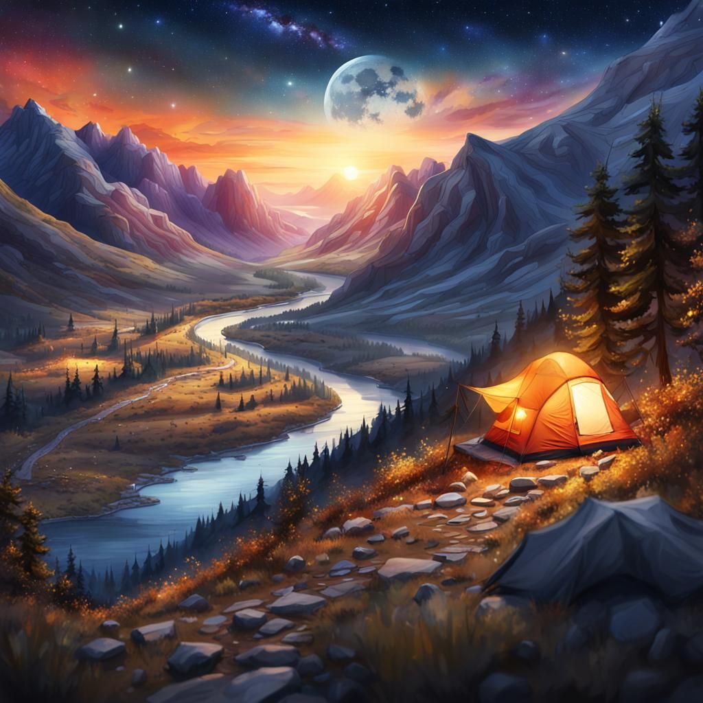 The Perfect Camping Site  by @Jasmine Liu