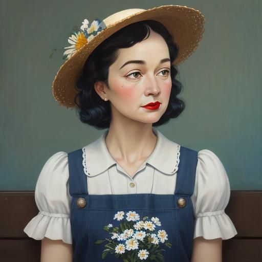 The straw hat woman