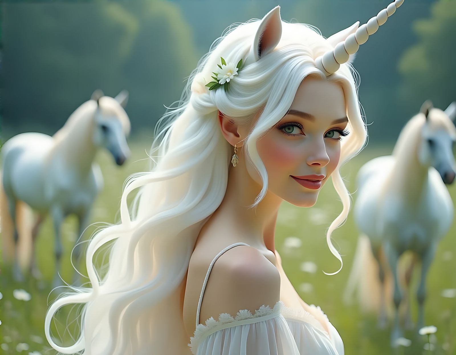 Unicorn Fantasy Fan Hairstyle Horn and Mane  by @Gary Murakami