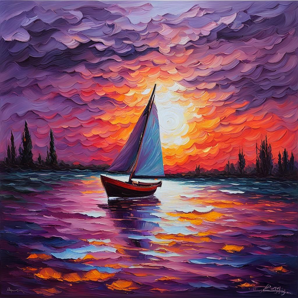 Boats n' Sunsets  by @HappyFlower