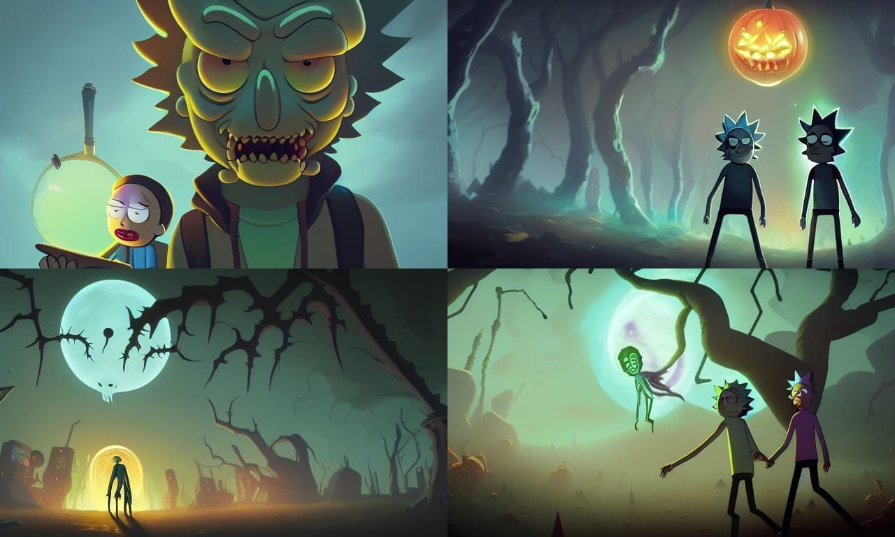 Spooky Rick & Morty Wallpapers : r/dalle2