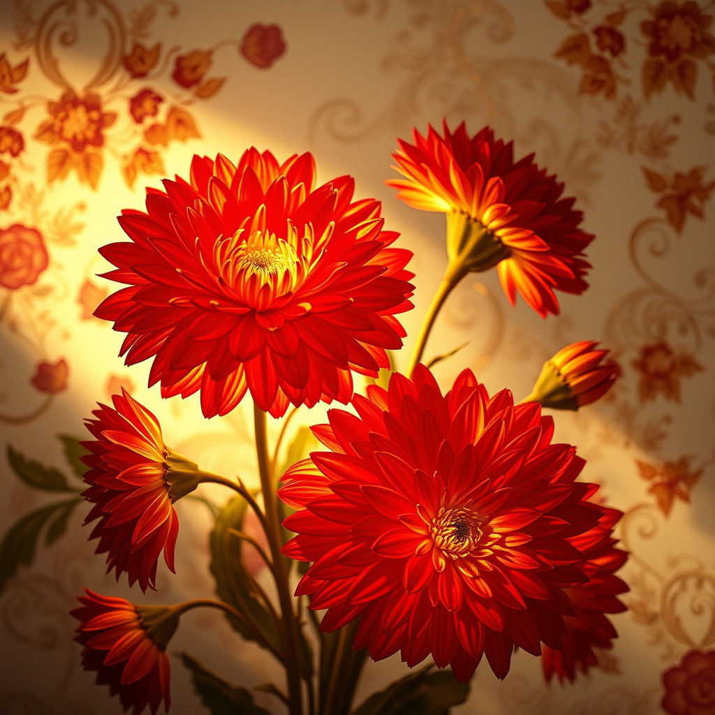 
Red Chrysanthemums 