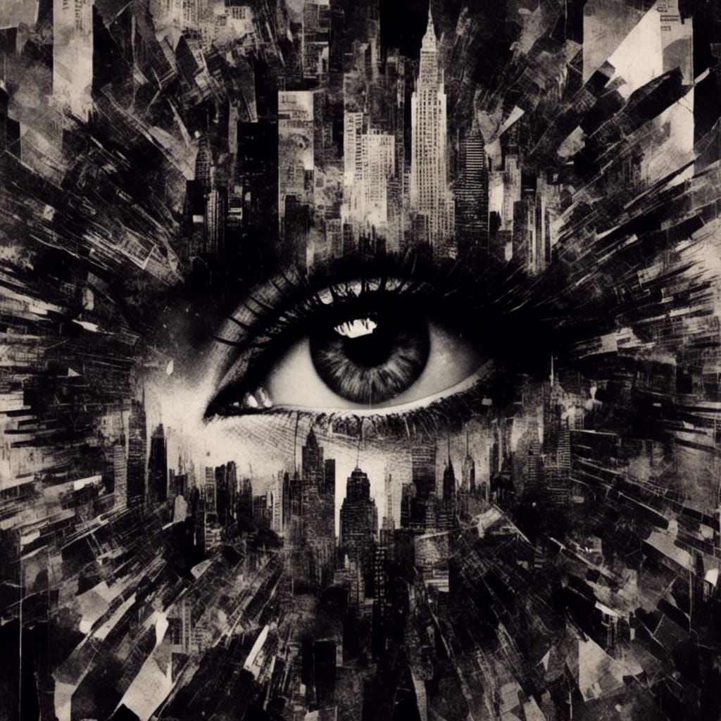 <lora:DarkMedia:1.0>dark double exposure  collage 
 monochrome, black and white , mechnical eyes sphere, in the dark city , macro, 
 overla...