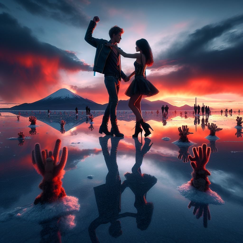 dance at sunset