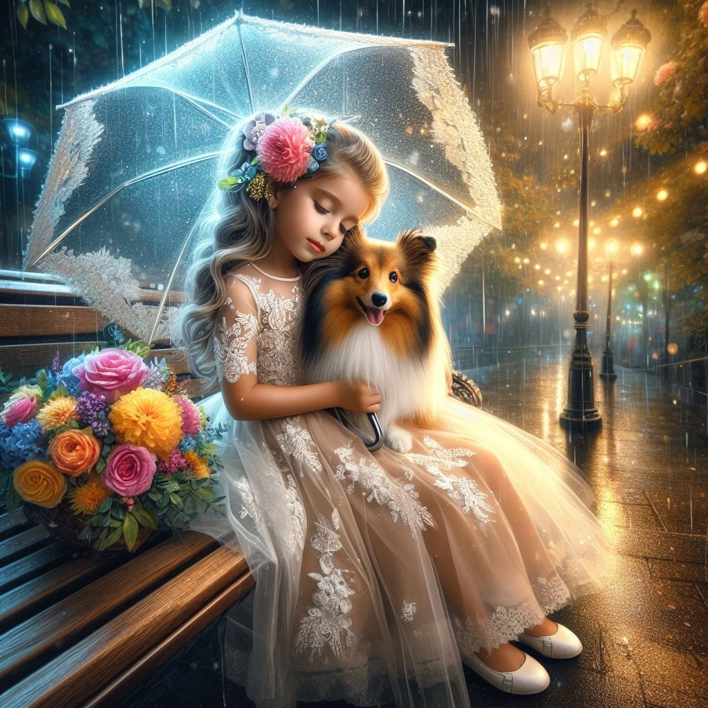 Raindrops and Sheltie cuddles: (1)