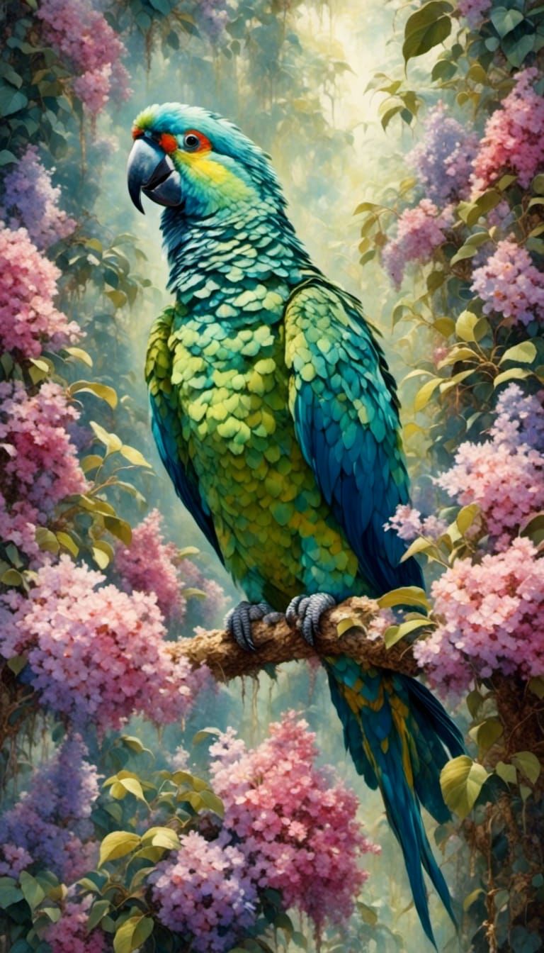 Lilac-Crowned Amazon Parrot
