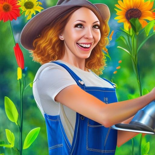 Happy Gardener - AI Generated Artwork - NightCafe Creator