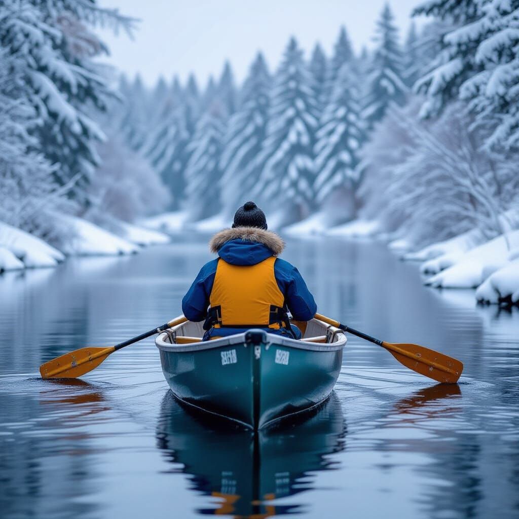 Child Sails Boat on Snowy River