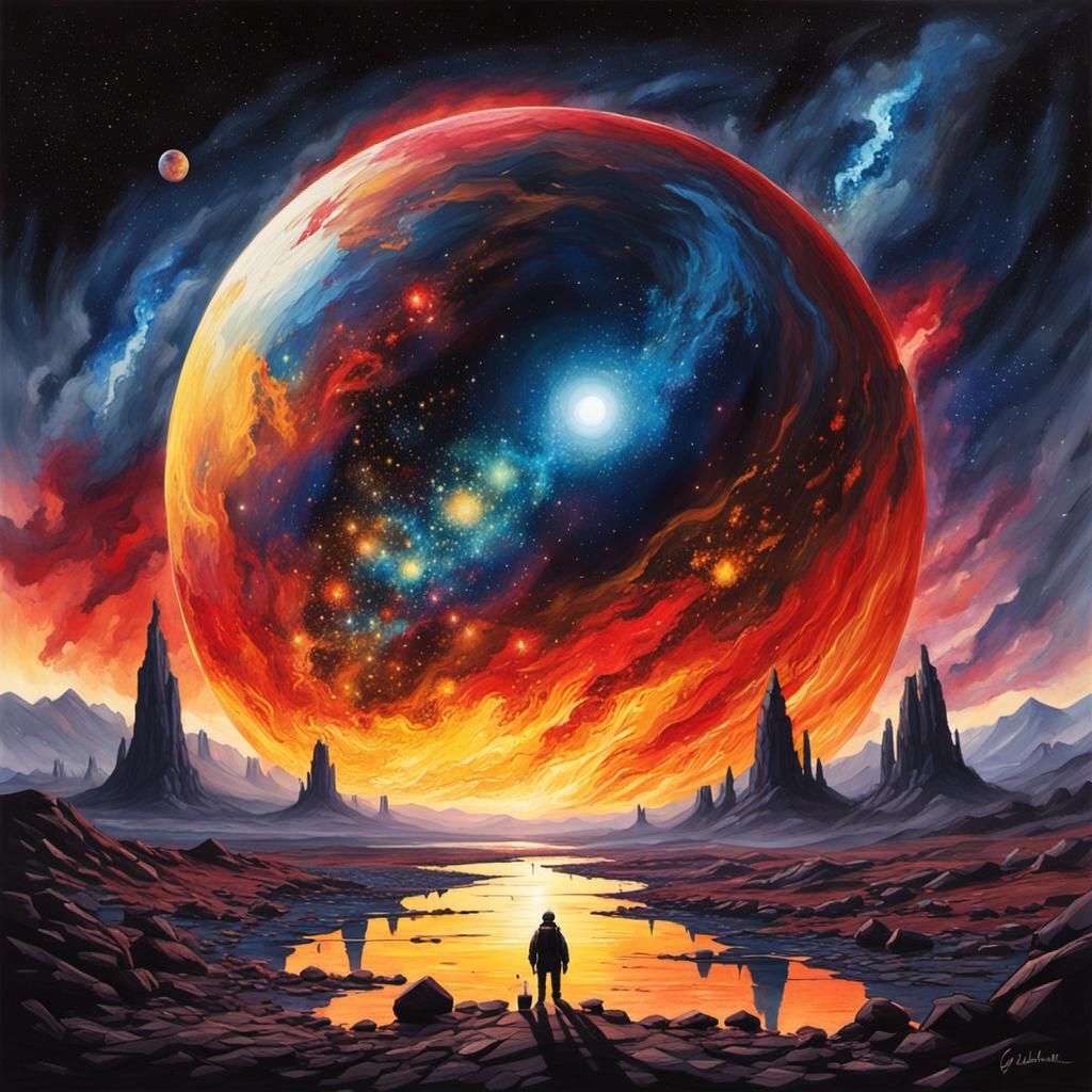 Glass Planet with Fire Stars: A Cinematic Masterpiece