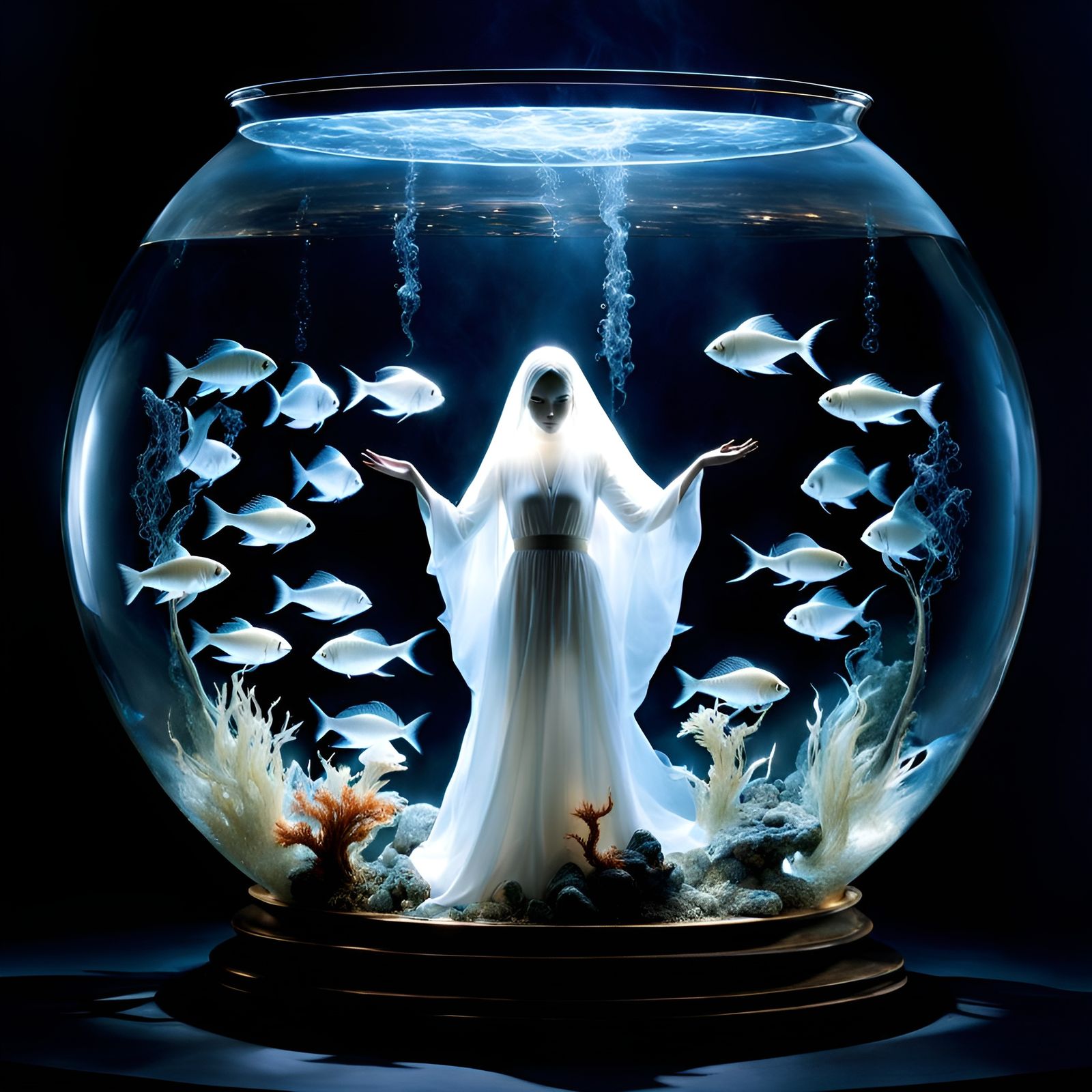 Haunted Fishbowl AI Generated Artwork NightCafe Creator