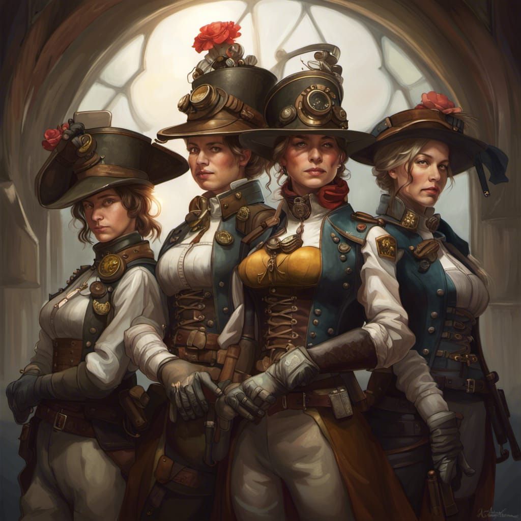 Steampunk musketeers - AI Generated Artwork - NightCafe Creator