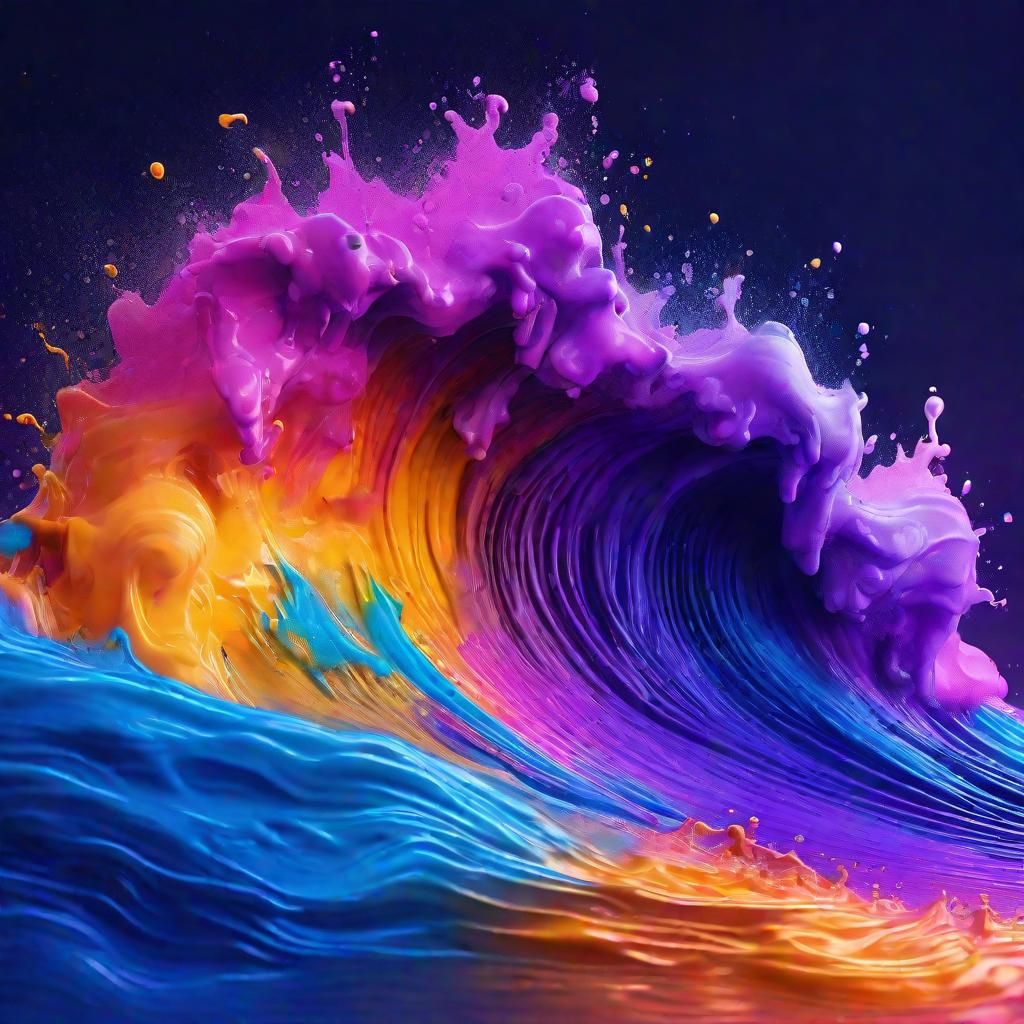 Giant Brush Floats in Sea of Colorful Ink