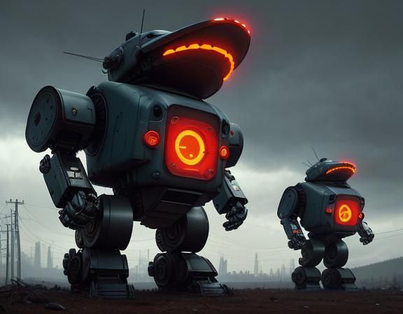 Colossal Robots Broken Forgotten Nameless Grinning Mascots w...