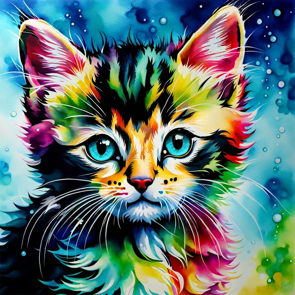 Colorful Kitty - AI Generated Artwork - NightCafe Creator