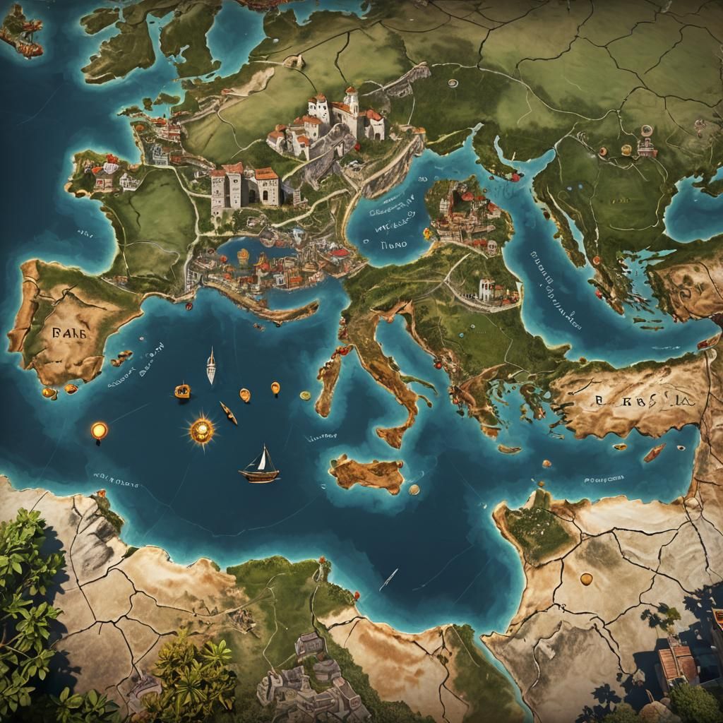 A map showing Paul’s missionary journeys across the Mediterr...
