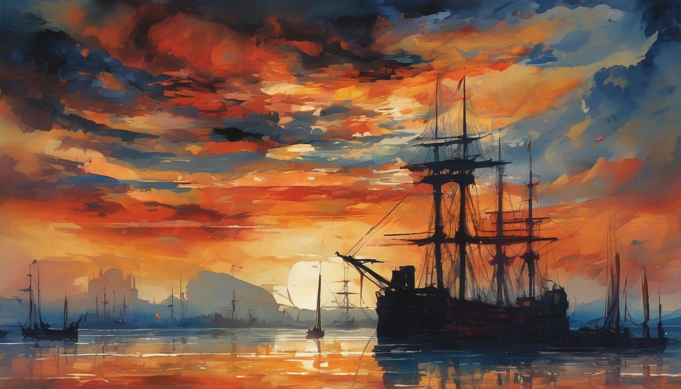 "An impressive watercolor landscape with dynamic splashes and flowing textures: a lone figure in a long ...  by @Butsarik