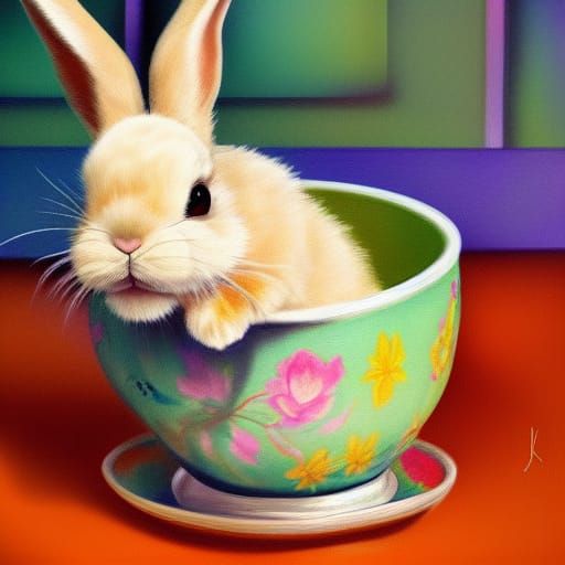 bunny in a cup