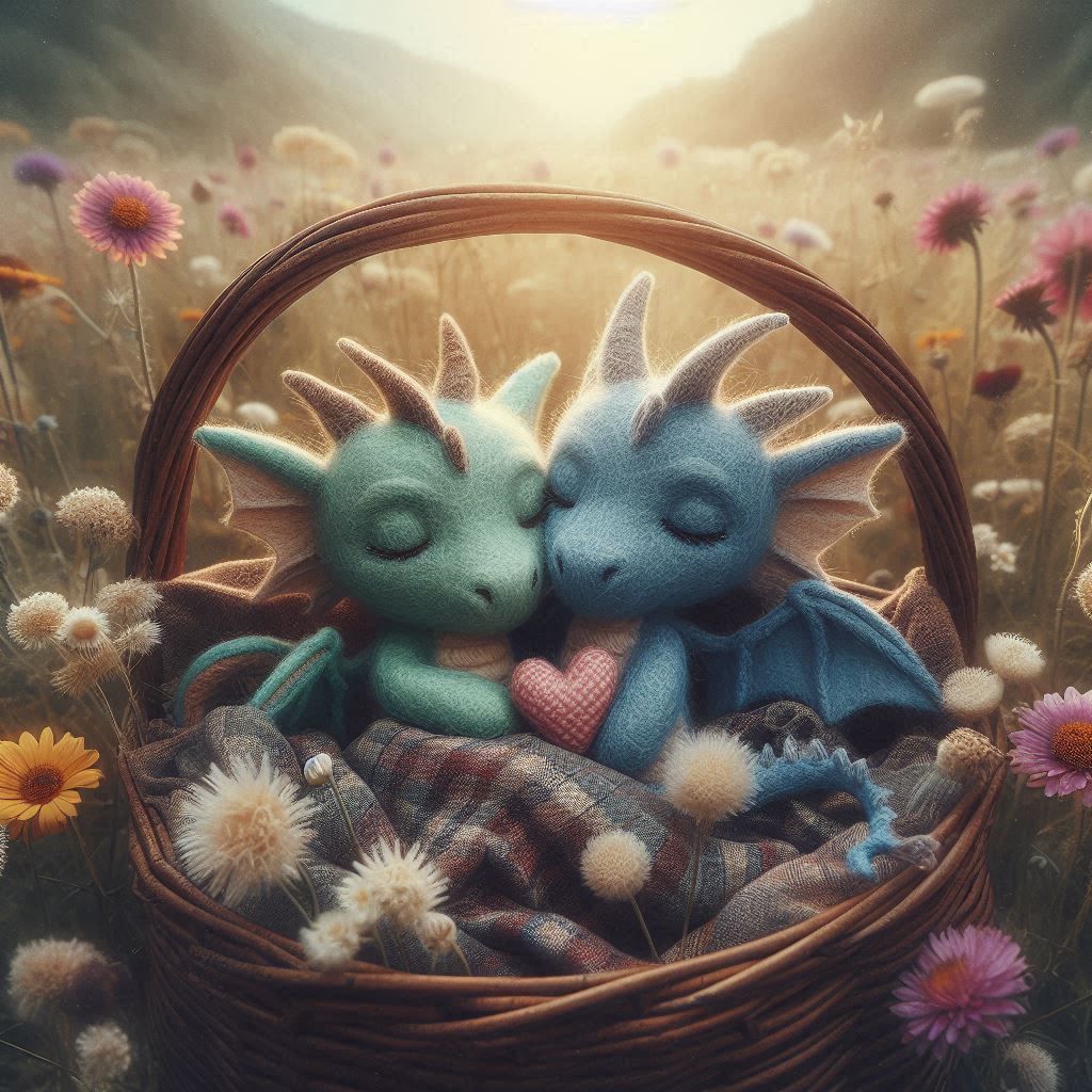 Felt Friends in a basket