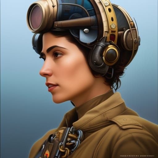 Steampunk pilot portrait #11