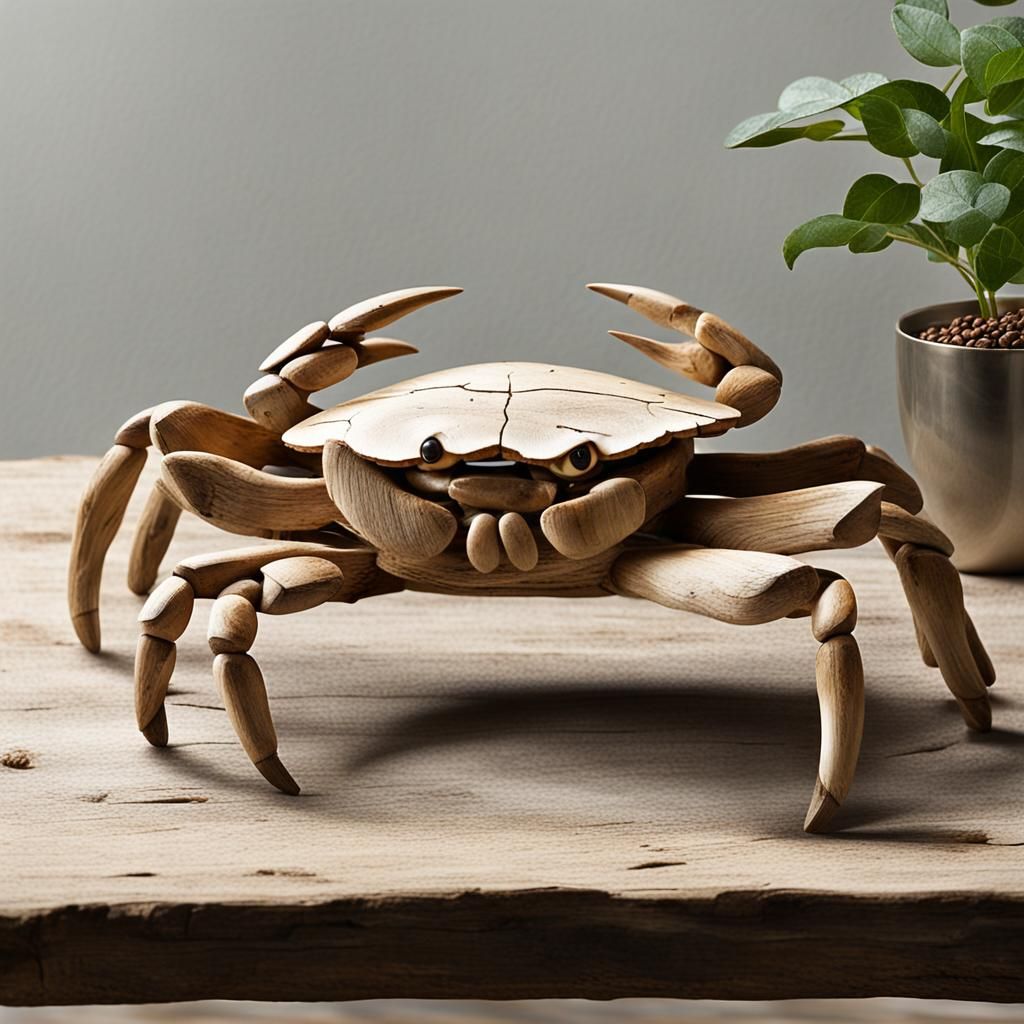 crab, DRIFTWOOD, displayed - AI Generated Artwork - NightCafe Creator