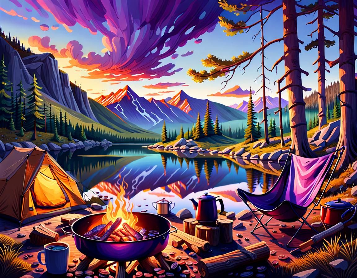 Quiet camping spot   by @Tiny Pearl Cat