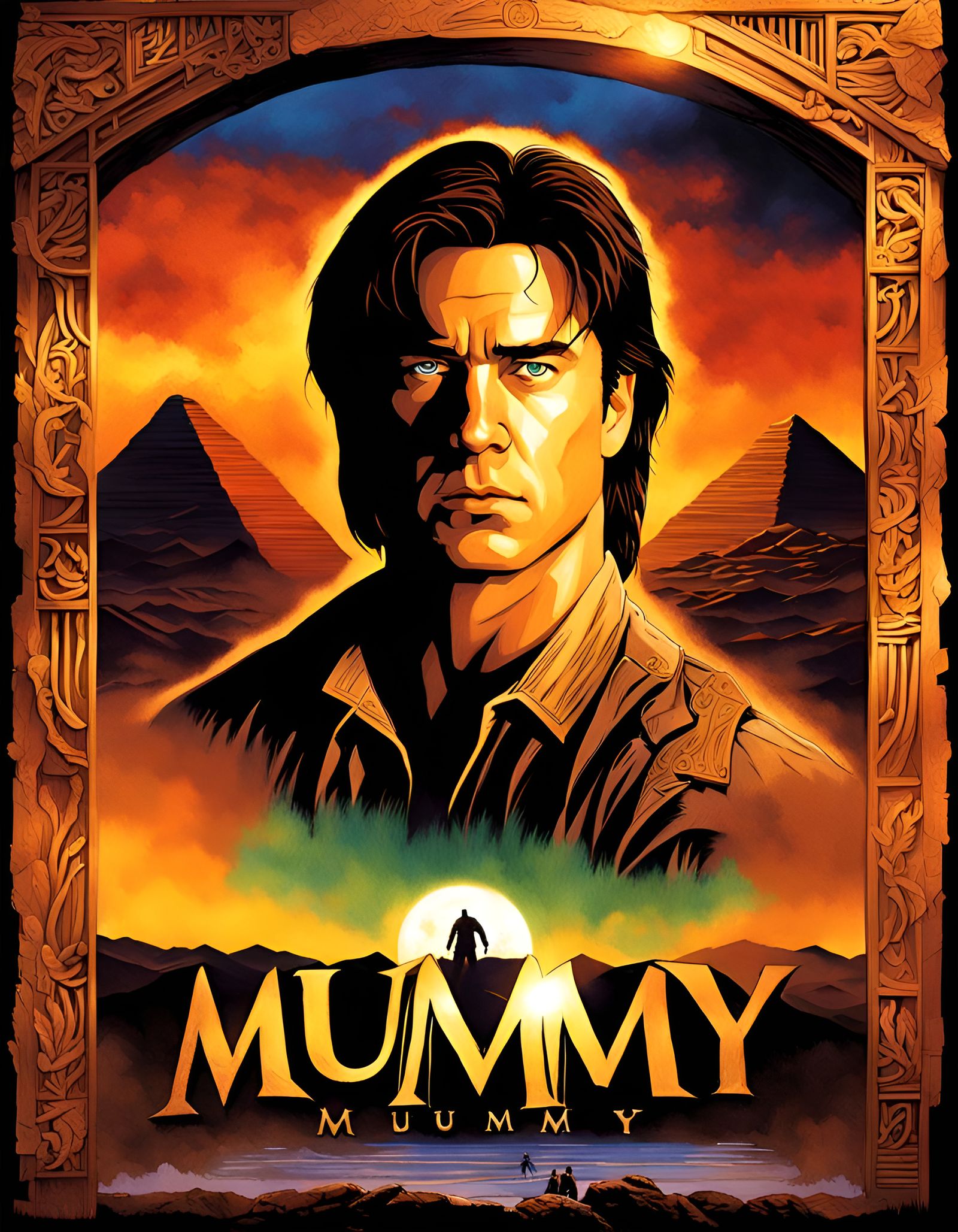 Poster movie "The Mummy",1999, directed by Stephen Sommers. AI