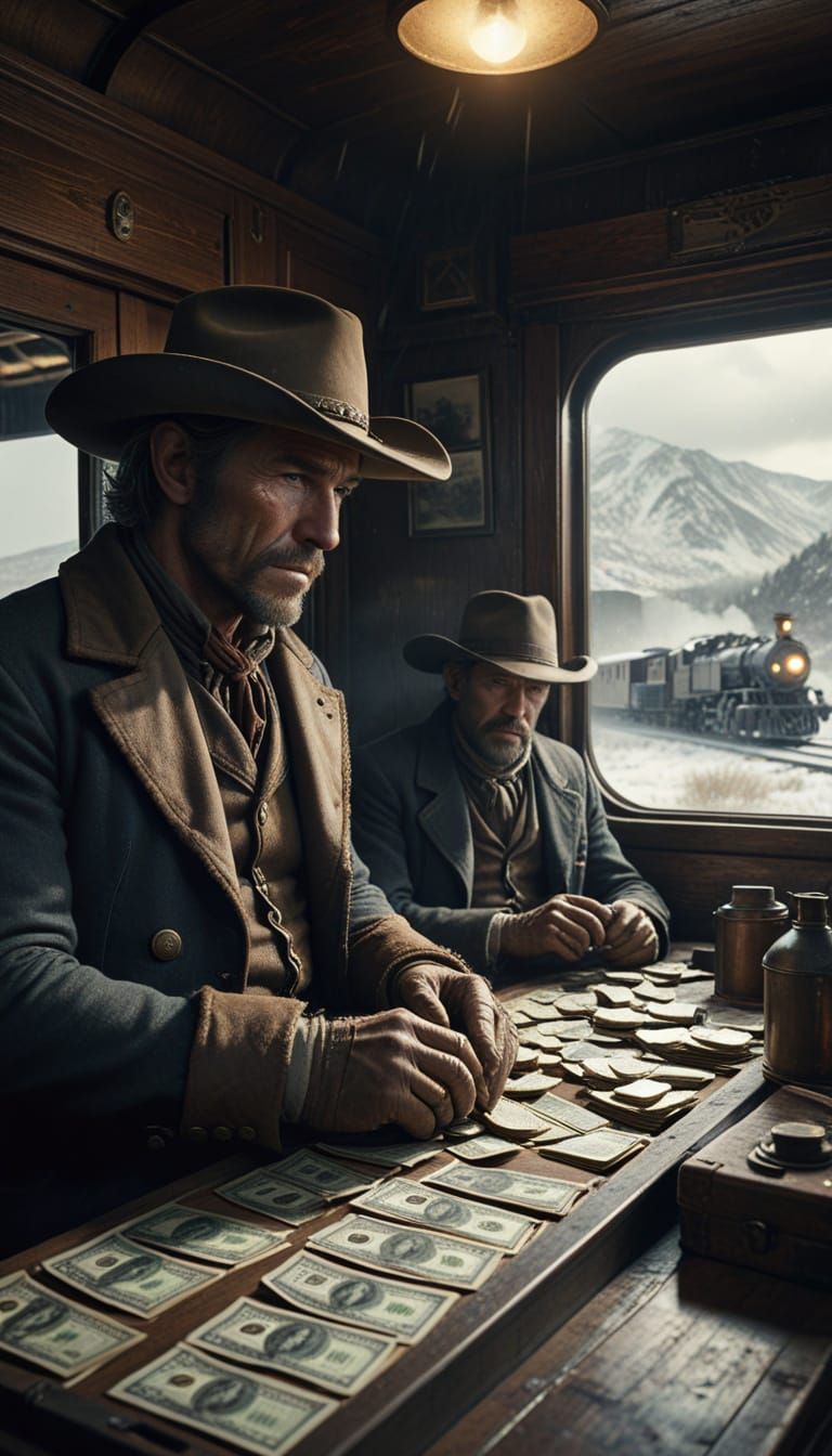 Counting Passenger-Train Bar Money at the End of the Day Shift