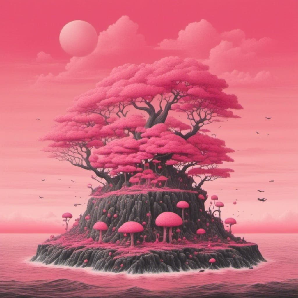 <lora:Avada Kedavra:1.0> Pink island 