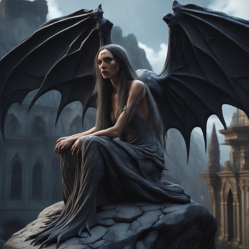 Female Gargoyle Hybrid - Ai Generated Artwork - Nightcafe Creator