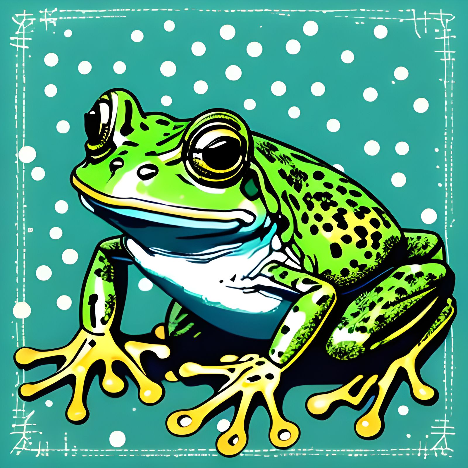 <lora:Counter-Balance DS8:1.0> frog, contrasting patterns