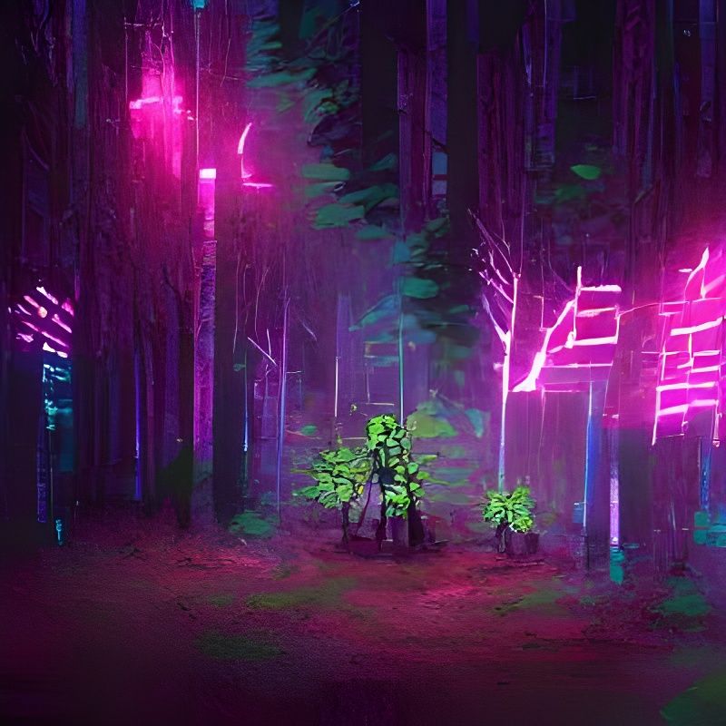 cyberpunk forest - AI Generated Artwork - NightCafe Creator