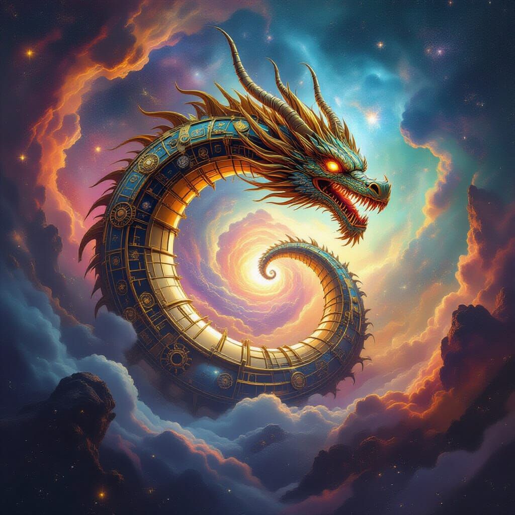 Clockwork Dragon in Cosmic Vortex