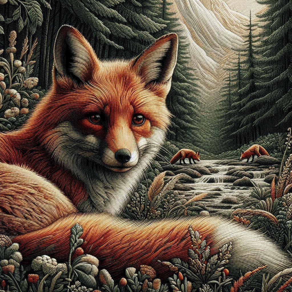 Red Fox Tapestry
