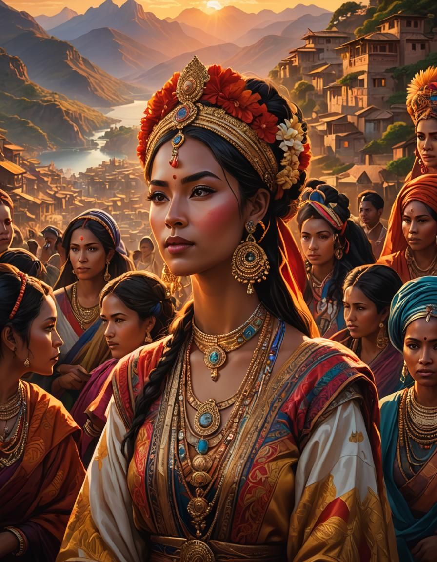 Leading ladies, embodying an array of personifications from ...